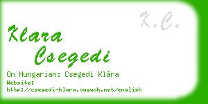 klara csegedi business card