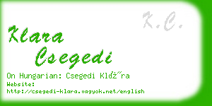 klara csegedi business card
